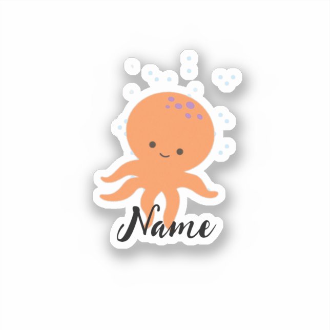 Cute Octopus Cartoon Add Name (Front)