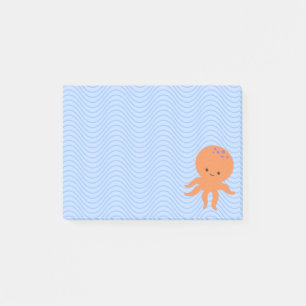 Cute Octopus Cartoon Blue Waves Custom Post-it Notes