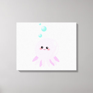 Cute octopus cartoon canvas print