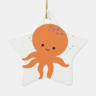 Cute Octopus Cartoon Ceramic Ornament