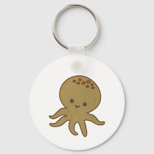 Cute Octopus Cartoon Embroidery Print Keychain