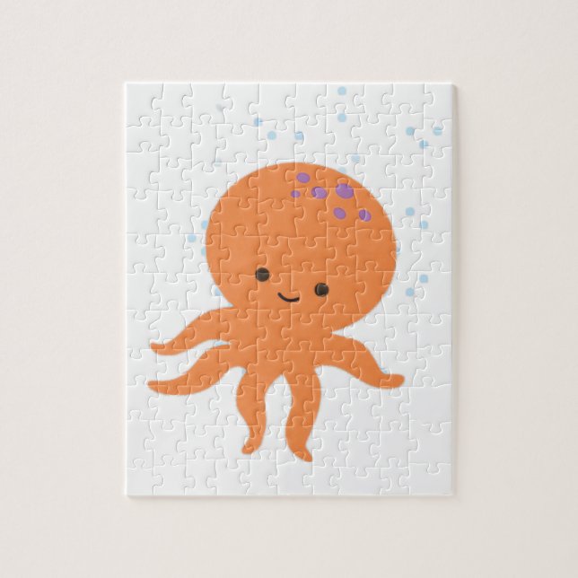 Cute Octopus Cartoon Jigsaw Puzzle (Vertical)