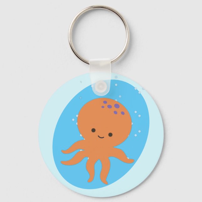 Cute Octopus Cartoon Keychain (Front)