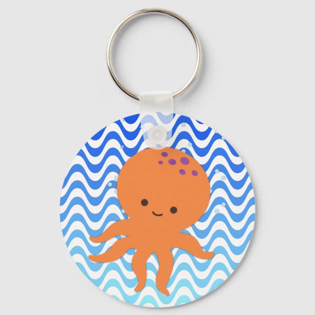 Cute Octopus Cartoon Keychain (Front)