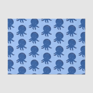 Cute Octopus Cartoon Old Paper Print