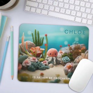Cute Octopus Crochet Lover Custom Mouse Pad