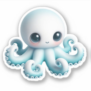 Cute Octopus Custom-Cut Vinyl Stickers