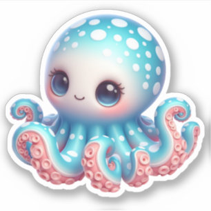 Cute Octopus Custom-Cut Vinyl Stickers
