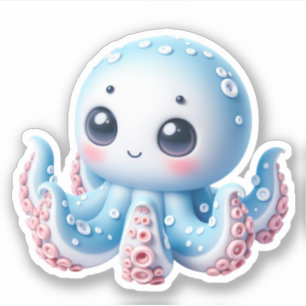 Cute Octopus Custom-Cut Vinyl Stickers
