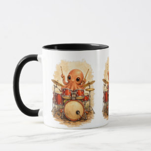 Cute Octopus Drummer Coffee Mug – Music Lover
