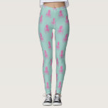 Cute Octopus Illustration Pattern Aqua and Fuchsia Leggings<br><div class="desc">A cute sea creature pattern featuring a fun octopus drawing in fuchsia magenta pink on a bright and fun teal background. Just click customize to add some text -- please contact me with any questions or requests.</div>
