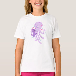 Cute Octopus Mom Drawing Art T-Shirt