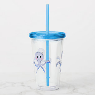 Cute Octopus Pattern Acrylic Tumbler