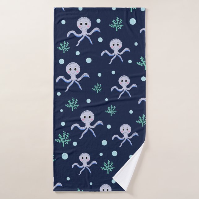 Cute Octopus Pattern Bath Towel (Bath Towel)