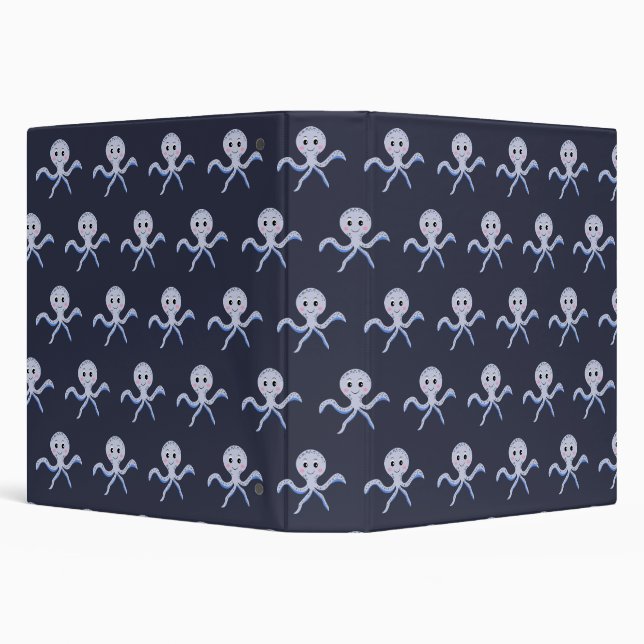 Cute Octopus Pattern Binder (Background)