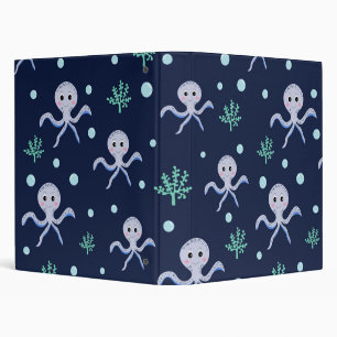 Cute Octopus Pattern Binder
