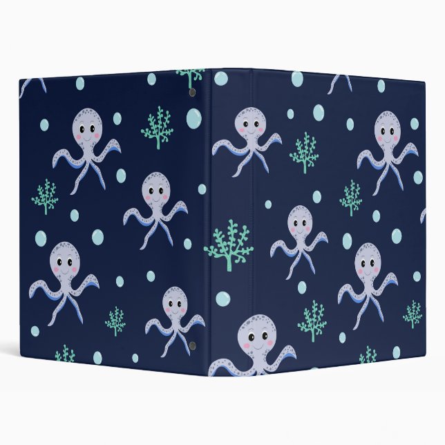 Cute Octopus Pattern Binder (Background)