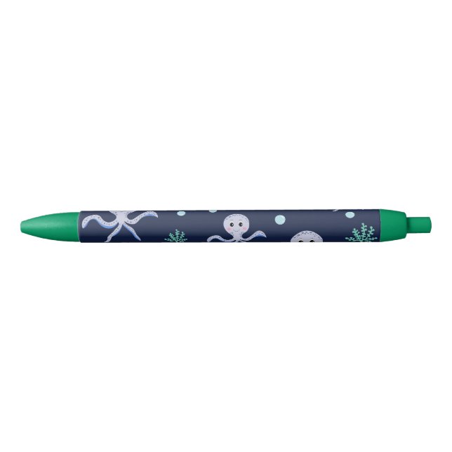 Cute Octopus Pattern Black Ink Pen (Front)