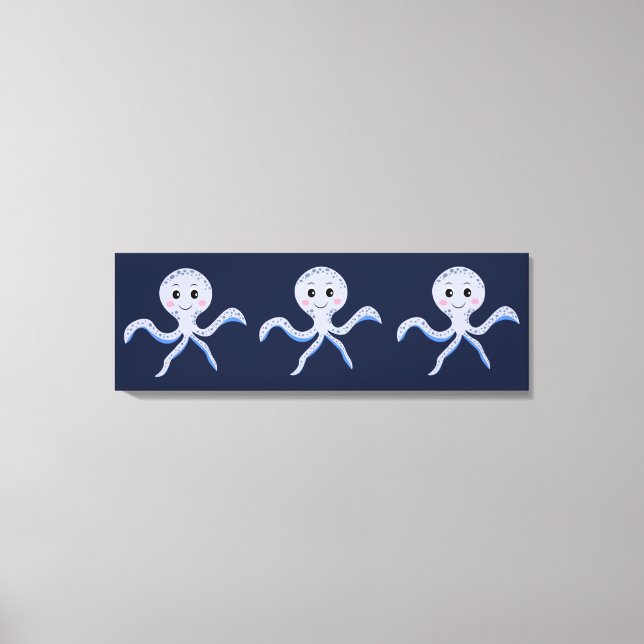Cute Octopus Pattern Canvas Print (Front)