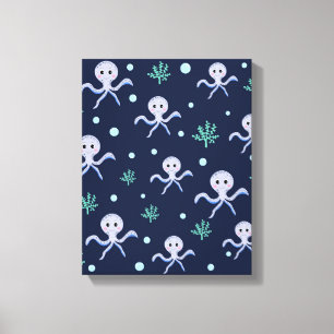 Cute Octopus Pattern Canvas Print