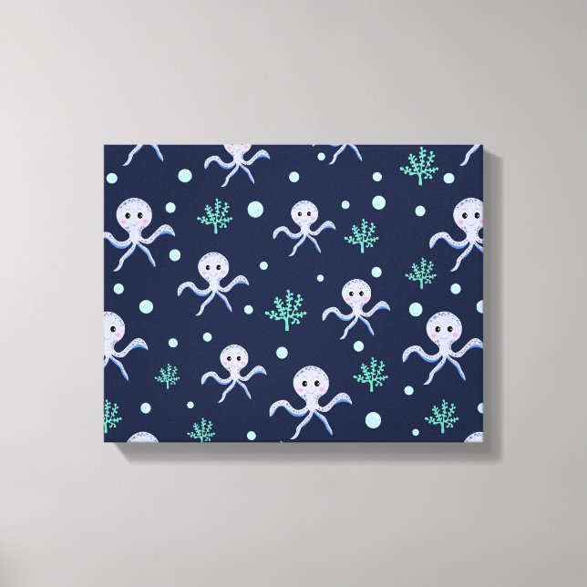 Cute Octopus Pattern Canvas Print (Front)