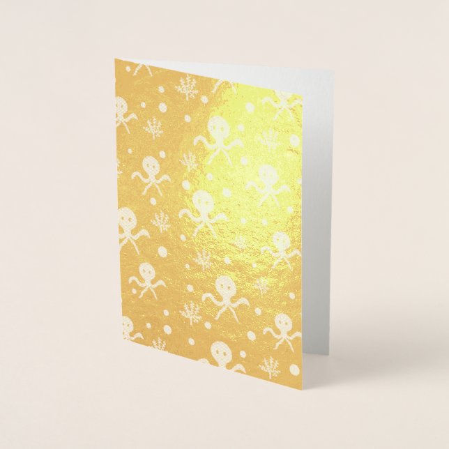 Cute Octopus Pattern Foil Card (Front)
