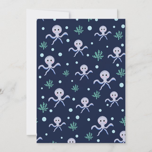Cute Octopus Pattern Invitation (Front)