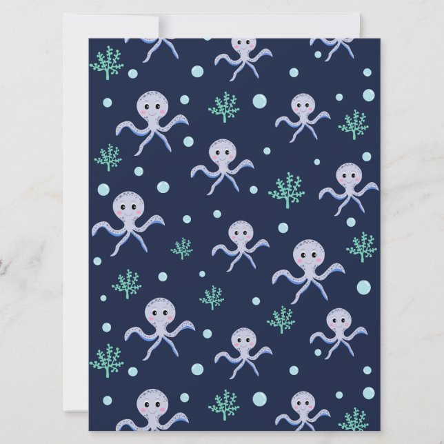 Cute Octopus Pattern Invitation (Front)