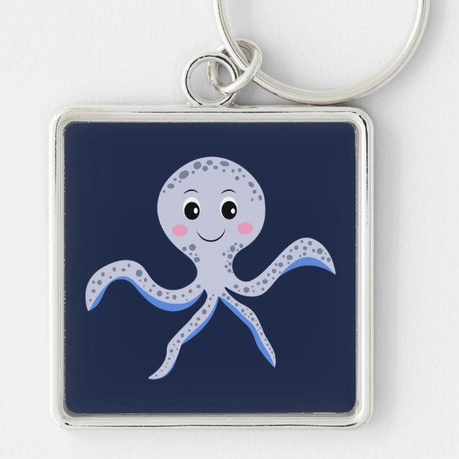 Cute Octopus Pattern Keychain (Front)