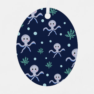 Cute Octopus Pattern Metal Ornament