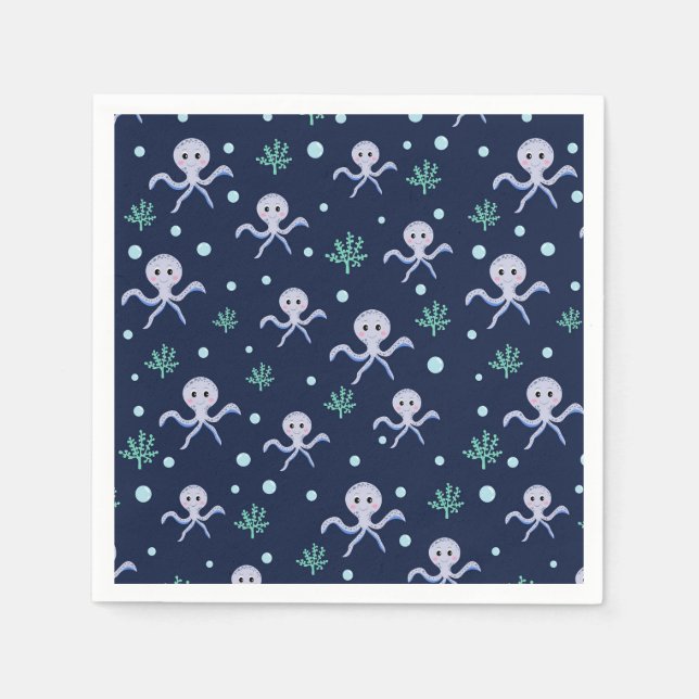 Cute Octopus Pattern Napkin (Front)