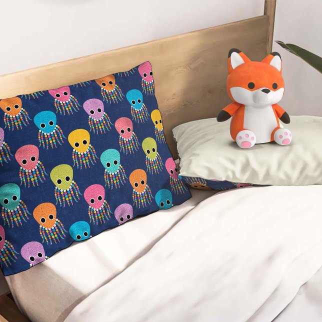 Cute Octopus Pattern on Blue Pillowcase (Creator Uploaded)