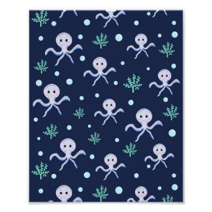 Cute Octopus Pattern Photo Print