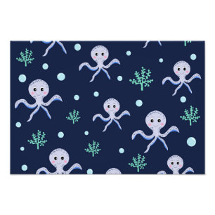 Cute Octopus Pattern Photo Print