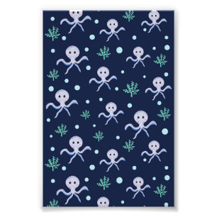 Cute Octopus Pattern Photo Print