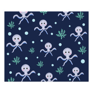 Cute Octopus Pattern Photo Print