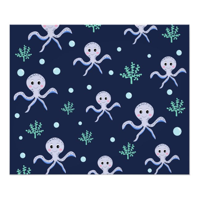 Cute Octopus Pattern Photo Print (Front)