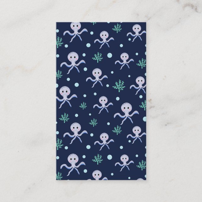 Cute Octopus Pattern Place Card (Front)