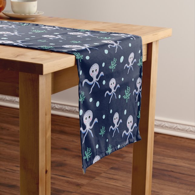 Cute Octopus Pattern Short Table Runner (In Situ)