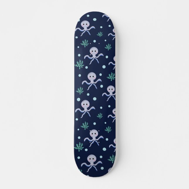 Cute Octopus Pattern Skateboard (Front)