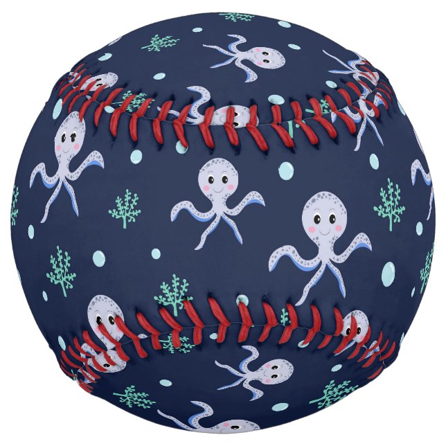 Cute Octopus Pattern Softball (Front)