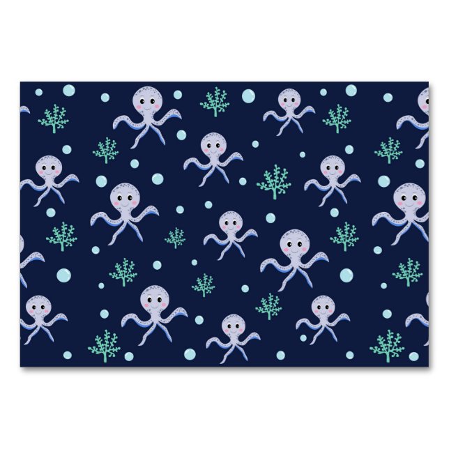 Cute Octopus Pattern Table Number (Front)
