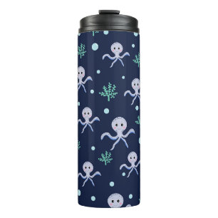 Cute Octopus Pattern Thermal Tumbler