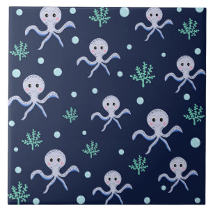 Cute Octopus Pattern Tile