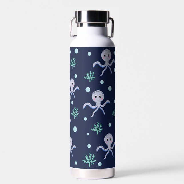 Cute Octopus Pattern Water Bottle (Front)