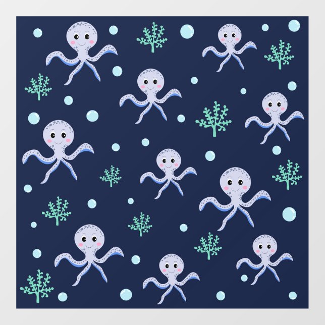 Cute Octopus Pattern Window Cling (Sheet)