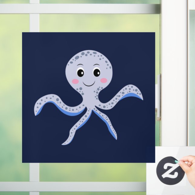 Cute Octopus Pattern Window Cling (Home)