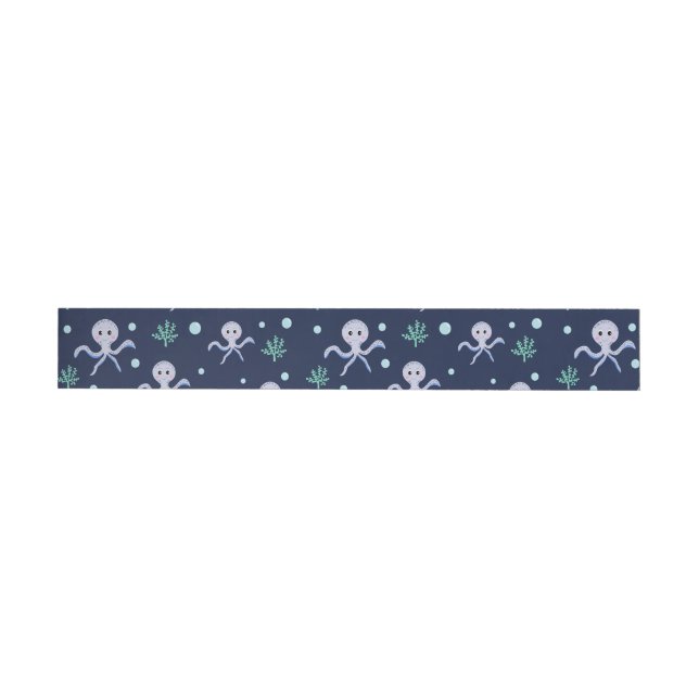 Cute Octopus Pattern Wraparound Address Label (Individual)