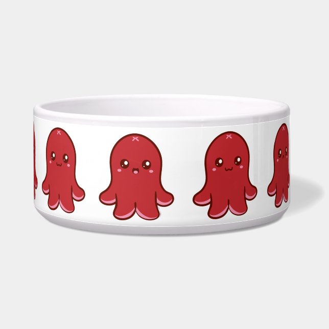 Cute Octopus Sausage Pet Bowl (Large) (Right)