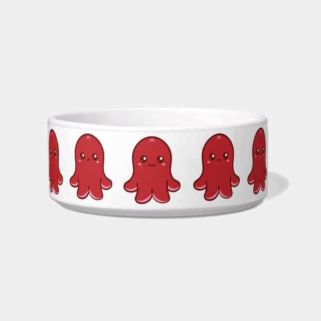 Cute Octopus Sausage Pet Bowl (Small) (Front)